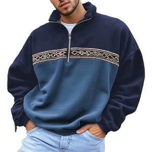 Otoño Invierno hombres Retro Casual Pullover sólido de gran tamaño Sudadera con capucha suave cálido Streetwear sudadera de lana de ganchillo ecológico - Product Image 1