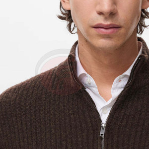 Comfortable Men <b>Quarter</b> <b>Zip</b> <b>Sweater</b> Mock Neck Long Sleeve Knit Winter Warm Casual Lightweight Breathable 100% Cotton - Product Image 2