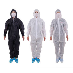 Combinaison de travail unisexe blanche avec bordure bleue, anti-poussière, imperméable, antistatique, résistante aux produits chimiques, respirante - Product Image 2