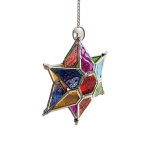 Porte-bougie chauffe-plat en verre coloré en forme d'étoile marocaine tendance, fait à la main, élégant, décorations de Noël festives pour la maison - Product Image 5