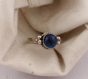 Wholesale Natural Lapis Lazuli <b>Ring</b> <b>925</b> Sterling <b>Silver</b> Round Gemstone <b>Ring</b> Manufacturer Handcrafted Blue Stone Solitaire <b>Ring</b> - Product Image 5