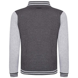 เสื้อแจ็คเก็ตวาร์ซิตี้ผู้ชายหลากสี เสื้อแจ็คเก็ตเบสบอลแบบ Letterman สีเทาอ่อนขาว ชุดทีม ขายส่ง - Product Image 3