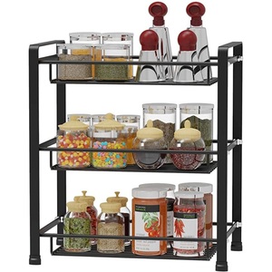 2 Tier Metal Spice <b>Rack</b> For Heavy Duty Proof <b>Kitchen</b> <b>Storage</b> Shelf And Bathroom Organizer For Spices Condiments And Jar - Product Image 4