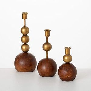Luxury Solid Wood Candle Stand <b>Set</b> for Home Decoration Vintage <b>Rustic</b> Wooden Pillar Candle Holder for <b>Dining</b> <b>Table</b> Wedding - Product Image 4