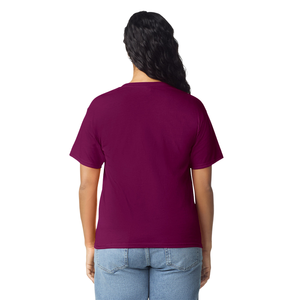 Camiseta de Mujer Color Granate, Algodón Suave, Informal, Manga Corta, Cómoda, Básica, Ropa de Moda, Venta al Por Mayor Personalizada - Product Image 3