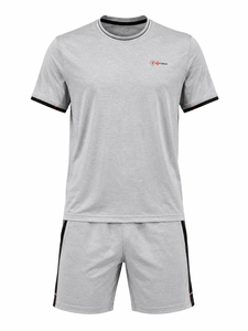 <b>Men's</b> Premium Quality Slim Fit Sportswear Set <b>Silk</b> Screen Printed Solid Pattern Shirt Elastic Waist <b>Shorts</b> for Active Summer Set - Product Image 1