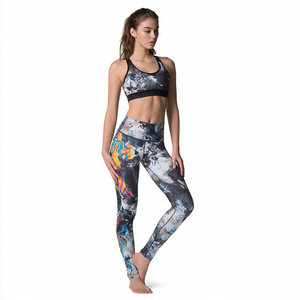 Compression Heat-Transfer Printed Stretch Knitted Leggings Women's High Waist Yoga Pants Gym Wear Athletic - Product Image 5