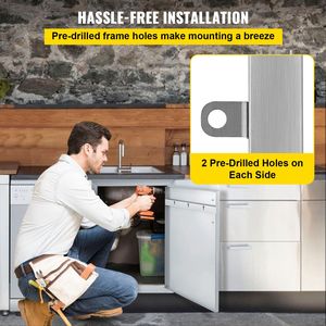 Porte da Cucina Esterna Ignifughe in Acciaio Inossidabile Doppio da 36W x 21H Pollici per BBQ, Stazione Grill e Isola Barbecue a Gas - Product Image 5