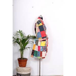 Elegant Boho Gift Quirky Silk Kantha Cotton short Length Patchwork Reversible <b>Kimono</b> <b>Jacket</b> Unisex Robes Handmade Casual <b>kimono</b> - Product Image 5