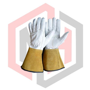Gants de soudage TIG/MIG/Stick en cuir de vachette de haute qualité, 7 oz, 16 pouces de long, manchette longue, anti-chaleur, pour la lutte contre les incendies, gants de sécurité pour le travail - Product Image 1
