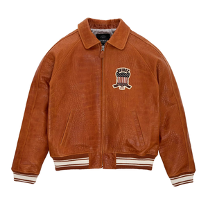 Chaquetas para Hombre, Chaqueta de Cuero Bomber de Edición Especial para Hombre, Cuello Alto, Piel de Vaca, Todas las Tallas Disponibles - Product Image 1