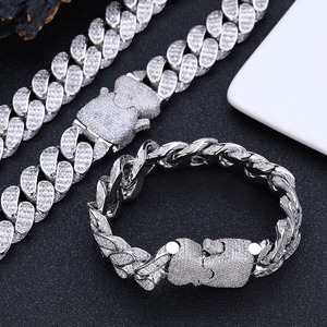 Bracelet cubain en argent 925 pour homme, léger, serti de diamants Moissanite, certifié, bijoux de luxe Hip Hop - Product Image 2