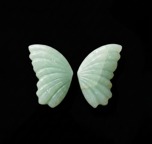 Pierre précieuse naturelle en aventurine verte sculptée en forme d'aile de papillon, vente en gros de pierres naturelles vertes - Product Image 3