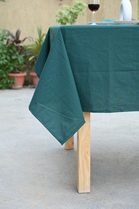 Light Luxury Custom Solid Color Rectangular Dining Table Cover 100% Cotton Fabric <b>Tablecloth</b> Stone Washed - Product Image 2