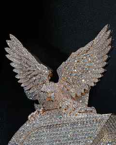 Colgante Personalizado de Superman con Letra, Totalmente Cubierto de Diamantes, Plata de Ley 925, Moissanita Redonda, Estilo Hip Hop, Joyería de Moda - Product Image 1