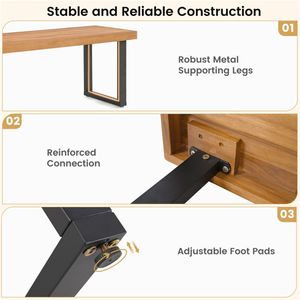 Panca da Giardino/Patio in Legno di Acacia con Capacità di 800 Libbre - Ideale per Hotel e Parchi - Product Image 4