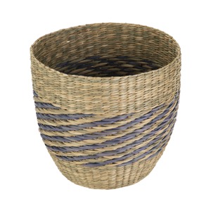 Seagrass <b>Basket</b> with Modern Blue Detail Handmade <b>Storage</b> <b>Basket</b> Wholesale eco-friendly Made in Viet - Product Image 1