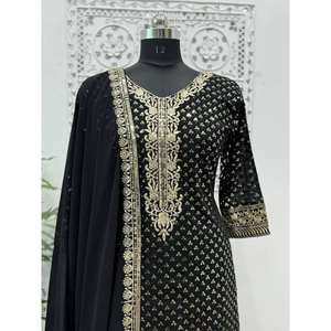 Beautiful <b>Party</b> <b>Jumpsuit</b> with Sharara Top and Dupatta for Special Occasions - Product Image 4