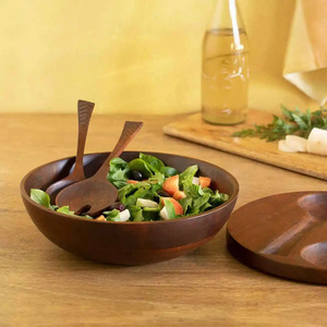 Bol en bois fait main, design minimaliste, artisanat en bois naturel, bol de service pour aliments, artisanat non traité - Product Image 6