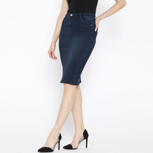 Premium Quality Trendy Best Style Women's Denim Skirts Custom Acid Wash Women's Denim Skirts - Product Image 3