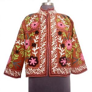 Chaqueta Corta Bordada a Mano, Estilo Étnico, Abrigo de Otoño Invierno, Ecológico, Transpirable, de Secado Rápido, Moda Tradicional - Product Image 1