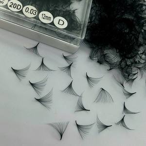 Extensions de cils synthétiques bouclés faits à la main de haute qualité 10D/14D/16D/20D, naturels et longs, commande en gros, boîte écologique - Product Image 5