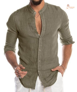 เสื้อเชิ้ตแขนยาวผู้ชายสไตล์ลำลองสำหรับฤดูใบไม้ร่วง ผ้าฝ้าย 100% ระบายอากาศได้ดี ผลิตจากผ้าบรอดคลอธ ทอด้วยวิธีการถักทอ - Product Image 1