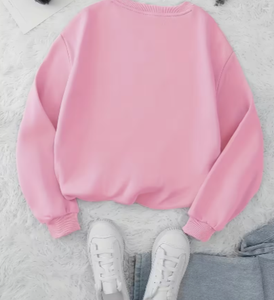 Sudadera de cuello redondo para mujer Hardihood International, color rosa, con estampado de mariposas, manga larga, informal, de punto, holgada, de algodón - Product Image 2