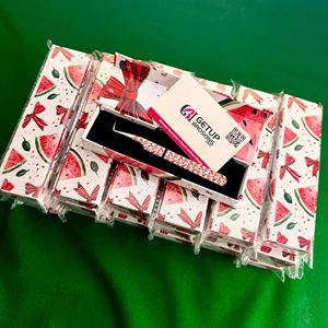 Pince à épiler pour cils Getup Brosons à motif pastèque, en acier inoxydable, outil de précision GBI-EET-1201, 10 mm, pointe lisse, prise en main parfaite, avec boîte - Product Image 6