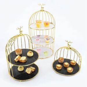 Présentoir de table pour banquet, stand de restauration événementielle, plateforme de desserts de luxe, support à structure en acier inoxydable - Product Image 1