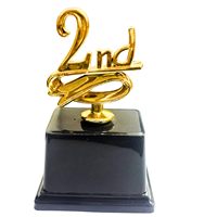 Trophées Métalliques Modernes Tendance – Ensemble de Récompenses Dorées avec Logo Personnalisé – Trophées 1ère, 2ème et 3ème Places sur Base Noire – Reconnaissance Compétitive