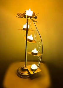 Porte-bougies modernes en métal pour hôtels, décoration de table de restaurant, bougeoirs pour bougies chauffe-plat, ornements lumineux, support en métal - Product Image 4