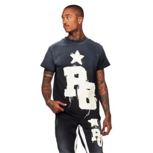 Camiseta de Cuello Redondo de 220g con Lavado Ácido, Estilo Urbano, 100% Algodón, para Hombre, de Alta Calidad, Transpirable, Corte Regular, Informal - Product Image 1