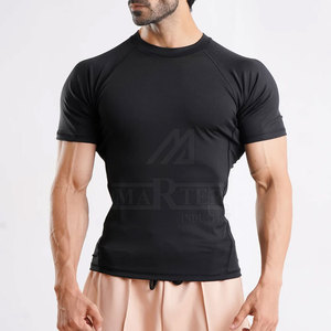 <b>Men</b> <b>Compression</b> <b>Shirts</b> Slim Fit Short Sleeves Lightweight Breathable Eco-Friendly Athletic Gym Fitness Training Wear - Product Image 4