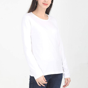 T-shirts décontractés d'été pour femmes, légers, couleur unie, manches longues, respirants, écologiques, de haute qualité, avec logo personnalisé imprimé - Product Image 6