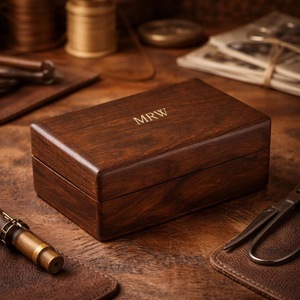 Eco-Friendly Rectangle <b>Wooden</b> <b>Box</b> for Jewelry Gift Storage-Soft Interior for Delicate Items Christmas Chinese New Year Tabletop - Product Image 2