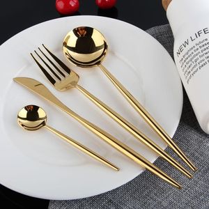 Juego de Cubiertos de Acero Inoxidable Dorado Mate con Palillos, Juego de Cubiertos de Estilo Asiático, Venta al por Mayor - Product Image 4
