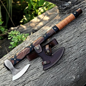 A&M ENTERPRISES Handmade Norse Style Camping <b>Axe</b> Leather Wrapped <b>Handle</b> Custom Viking Style Long <b>Handle</b> With <b>Axes</b> - Product Image 4