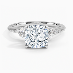 Bague BOJ 030 en argent 925, coupe coussin, motif camélia, diamant anti-migraine, 2 carats, couleur D, VVS1, moissanite certifiée GRA, prix bas, en promotion - Product Image 1
