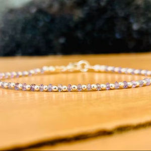 Pulsera Delicada de Plata de Ley 925 con Tanzanita Natural Hecha a Mano, Piedra de Nacimiento de Diciembre, Chapado de Alta Calidad y a la Moda - Product Image 1