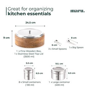 Juego de Damas y Ajedrez de Madera Maru con Recipientes y Tapa de Acero Inoxidable, Estilo Antiguo Ecológico - Product Image 3