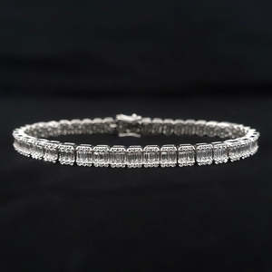 Pulsera de Tenis Baguette Unisex de Calidad Premium con Moissanita de Corte Brillante, 488 Piedras, Claridad F-G/VS, de Moda - Product Image 3