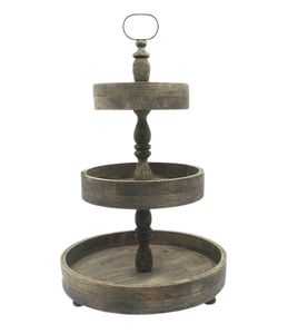 Support à gâteau à deux niveaux avec finition hautement polie et confortable, support à gâteau de qualité supérieure, support à gâteau rustique - Product Image 2