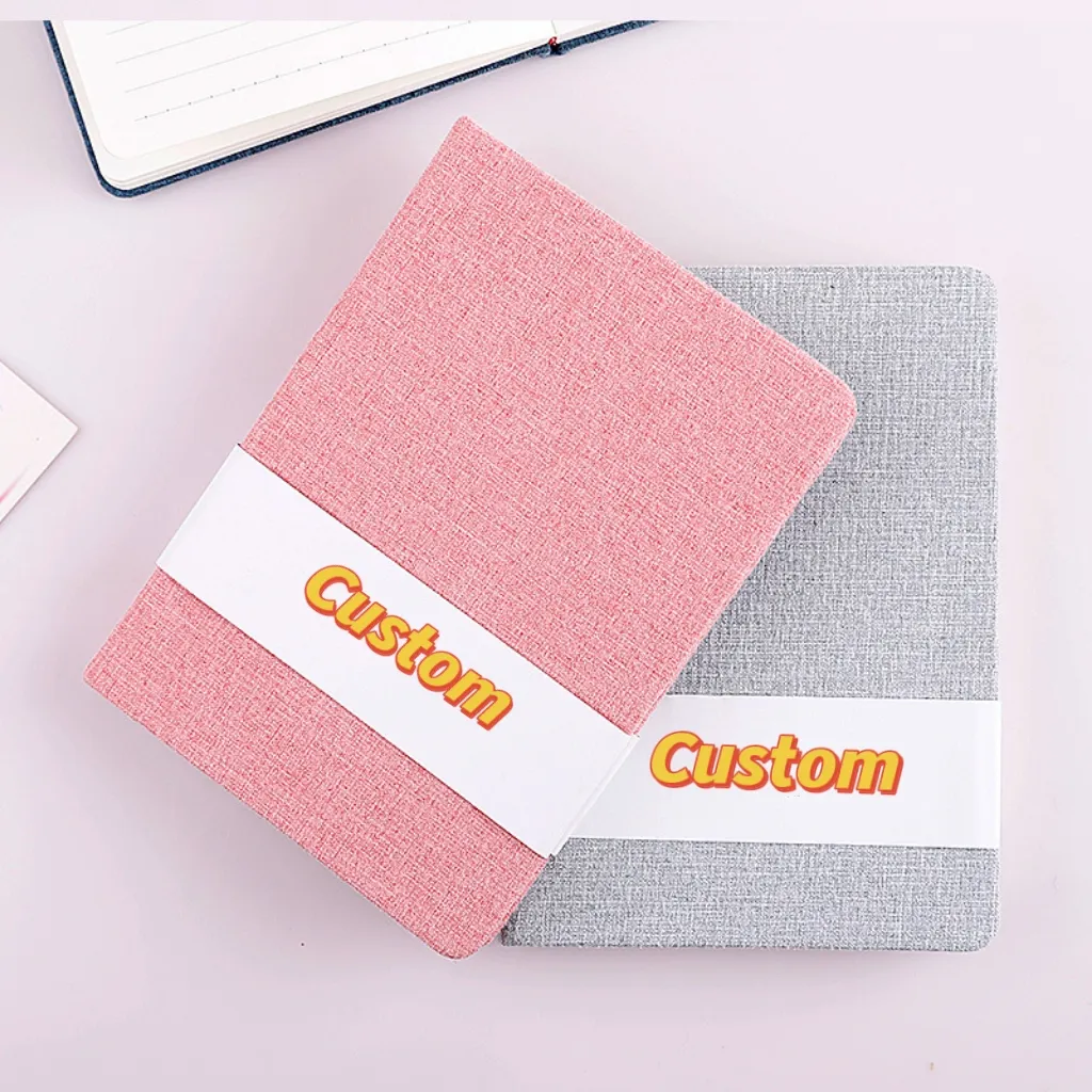 Custom Made of Highly Praised Linen Lined Composition Notebook Diary with Fabric Cover Notebook