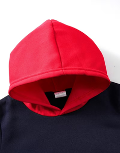 Custom Printed Color Block Winter Lined Breathable Eco-Friendly Boys Children Hoodie Pullover Sweatshirt Hooded Long Sleeve - Product Image 5