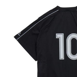 Maillot de football à manches courtes, col ras du cou, imprimé numéro 10, noir, 100 % polyester, séchage rapide, pour équipe - Product Image 4