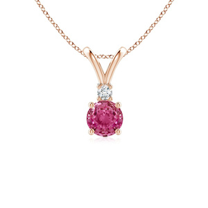 Colgante Solitario de Turmalina Chapado en Rodio de Oro 10K 14K 18K y Plata 925 935 con Engaste de Garra de Diamante, de Moda, para Uso Diario Femenino - Product Image 2