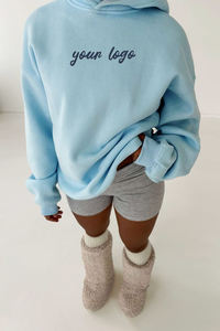 High Quality Embroidered Custom Logo Heavyweight Breathable Windproof Autumn Winter Pullover Hoodie Women Oversized - Product Image 2