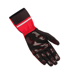 Gants de course rouges et noirs à doigts entiers avec paume antidérapante pour le motocross, utilisation en extérieur, unisexe, matériau PU, fermeture à cordon - Product Image 3