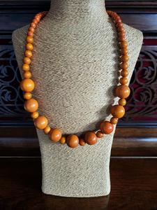 Handmade Wooden Pendant Necklace Geometric Statement Jewelry Colorful Women Boho Customized <b>Wedding</b> <b>Accessory</b> - Product Image 2